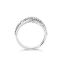 10K White Gold 3/4 Cttw Princess Natural Diamond Split Shank and Weave Band Ring (H-I Color, SI1-SI2 Clarity) - Ring Size 7
