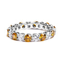 14K White Gold 3.00 Cttw Alternating White and Yellow Lab-Grown Diamond Eternity Band Ring (F-G Color, VS1-VS2 Clarity) - Size 6.5