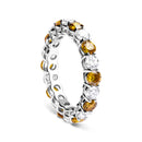 14K White Gold 3.00 Cttw Alternating White and Yellow Lab-Grown Diamond Eternity Band Ring (F-G Color, VS1-VS2 Clarity) - Size 6.5