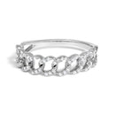 .925 Sterling Silver 1/4 Cttw Diamond Curb Link Band Ring