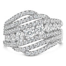 .925 Sterling Silver 2.00 Cttw Lab Grown Diamond Cluster Band Ring