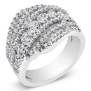 .925 Sterling Silver 2.00 Cttw Lab Grown Diamond Cluster Band Ring