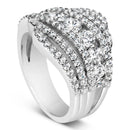 .925 Sterling Silver 2.00 Cttw Lab Grown Diamond Cluster Band Ring