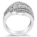 .925 Sterling Silver 2.00 Cttw Lab Grown Diamond Cluster Band Ring