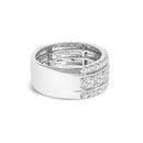 .925 Sterling Silver 2.0 Cttw Lab Grown Diamond Three-Row Pavé Band Ring