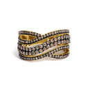 10K Yellow Gold Plated .925 Sterling Silver 1.0 cttw Champagne Diamond Highway Ring