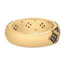 10K Yellow Gold Plated .925 Sterling Silver 3/8 Cttw Champagne Diamond Geometric Style Band Ring - Size 7
