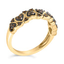 10K Yellow Gold Plated .925 Sterling Silver 1/3 cttw Natural Diamond Band Ring - Size 7