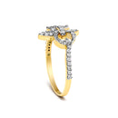 14K Yellow Gold Plated .925 Sterling Silver 1/4 Cttw Diamond Fleur-de-Lis Ring