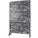 Outdoor Indoor Privacy Screen Metal Privacy Screen 76 Hx48 W Freestanding Decorative Privacy Screen For Deck Balcony Patio, Privacy Fence Panels For Outside Lawn Garden PS110