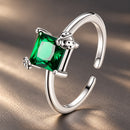 925 Sterling Silver Oxidized Pavé Setting CZ Ring for Women