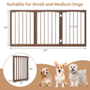 30 Inch Tall Wooden Pet Fence for Cats Small and Medium Dogs-Brown
