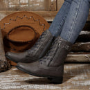 Round Toe Block Heels Boots