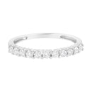 IGI Certified 1/2 Cttw Diamond 10K White Gold Prong Set Fluted Band Style Ring (I-J Color, I2-I3 Clarity) - Size 7