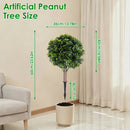 2PCS Artificial Boxwood Topiary Trees with Ground Spikes, UV Resistant