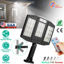 Solar Wall Light Outdoor 264Pcs LED Beads PIR Motion Sensor Remote Control Wireless Lamps IP45 Waterproof Lighting for Garage Front Door Garden Pathwa
