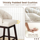 31 Inch Bar Stools Set of 4 Padded Bar Height Chairs with Rubber Wood Frame Swivel Seat-Beige