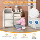 31 Inch Toy Chest and Bookshelf for Toddlers with Enclosed Cabinets and Pull-out Drawers