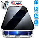 Privacy Magnetic Phone Case 360¡ Full Protection Anti Spy Phone Cover Double Sided Tempered Glass Magnet Absorption Fit for IOS Phone 14 Plus