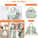 Baby Nappy Diaper Bag with 6 Pockets Burp Cloth Adjustable Shoulder Strap Detachable Small Bag Multifunctional Diaper Changing Bag with 2 Insulated Po