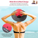 Women Summer Sun Bucket Hats Foldable UV Protection Cotton Cap Wide Brim Floppy Cap Packable Ponytail Mesh Travel Hat For Beach Fishing Camping Travel
