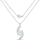 7.27 Carat Genuine Blue Topaz and White Topaz .925 Sterling Silver Pendant