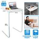 Foldable Tray Table Portable Sofa TV Tray 6 Heights 3 Angles Laptop Desk Adjustable Eating Dinner Coffee for Bed Dorm Home