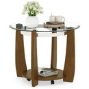 32" 2-Tier Glass Round Coffee Table with Storage Shelf
