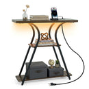 32" Console Table with Power Outlets and LED Lights