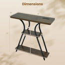 32" Console Table with Power Outlets and LED Lights