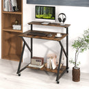 32 Inch Rolling Computer Desk for Small Spaces with Power Outlets