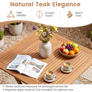 32-Inch Square Teak Wood Patio Dining Table for 4