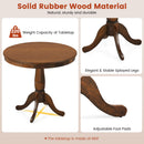 32 Inch Wooden Round Pub Pedestal Side Table