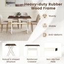 Modern Dining Table Wooden Kitchen Table with X-shaped Frame-White
