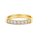 14K Yellow Gold 1/2 Cttw Diamond 7 Stone Band Ring