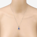 2.44 Carat Genuine Tanzanite and White Diamond 14K White Gold Pendant