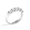 14K White Gold 1.00 Cttw Diamond 5 Stone Band Ring
