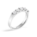 14K White Gold 3/4 Cttw Diamond 5 Stone Band Ring