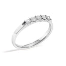 14K White Gold 1/4 Cttw Diamond 5 Stone Band Ring