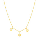 14k Yellow Gold Mom Necklace with Circle Drops