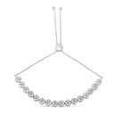 .925 Sterling Silver 1/10 Cttw Round Diamond Bolo Bracelet (I-J Color, I3 Clarity)
