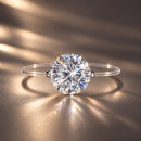 925 Sterling Silver White Gold Plated CZ Ring Size 6 for Women