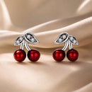 925 Sterling Silver Earrings with CZ & Enamel, 0.9x0.8cm, for Women