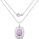 7.30 Carat Genuine Amethyst .925 Sterling Silver Pendant