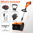 500W 21V Cordless Snow Shovel | 11" Foldable Snow Thrower with Accessories