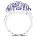 7.08 Carat Genuine Tanzanite .925 Sterling Silver Ring