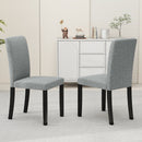 Dining Chair Set of 2 Mid-Century Modern Chairs with Rubber Wood Legs-Gray