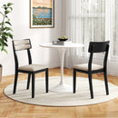 Modern Dining Chairs Set of 2 with Tilt Backrest for Dining Room-Black