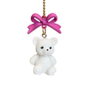 Coquette White Teddy Bear Charm - Tumbler Handle Charm