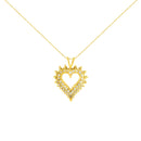 14K Yellow Gold Plated .925 Sterling Silver 3.00 Cttw Round Cut Diamond Cluster Heart 18" Pendant Necklace (K-L Color, I1-I2 Clarity)